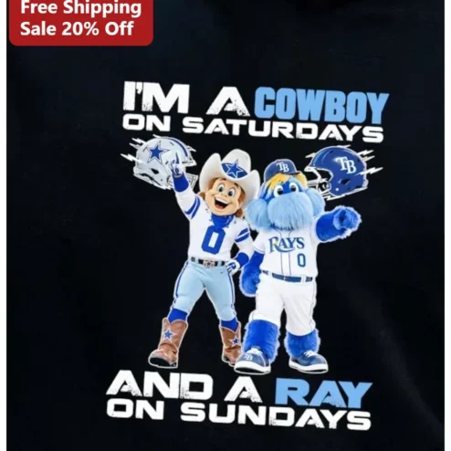 I'M A COWBOY ON SATURDAYS AND A RAY ON SUNDAYS Tee Funny Sports Fan Gift