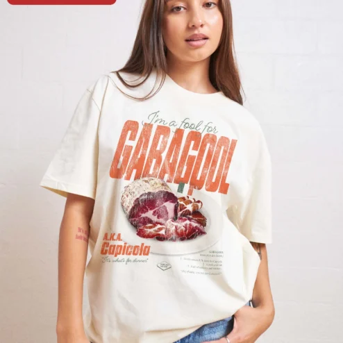 Customer in Chicago, Illinois wearing I'm A Fool For Gabagool Capicola It's What's For Dinner Tee Italian American Humor Gift