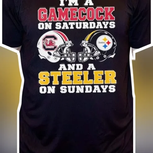 I'M A GAMECOCK ON SATURDAYS AND A STEELER ON SUNDAYS Tee South Carolina Gamecocks Steelers Dual Fan Gift