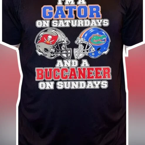 I'm A Gator On Saturdays And A Buccaneer On Sundays Tee Florida Football Fan Graphic Shirt
