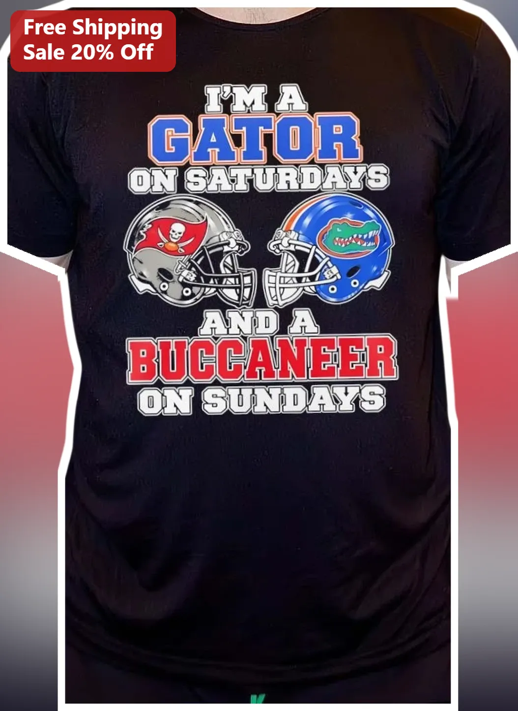 I'm A Gator On Saturdays And A Buccaneer On Sundays Tee Florida Football Fan Graphic Shirt