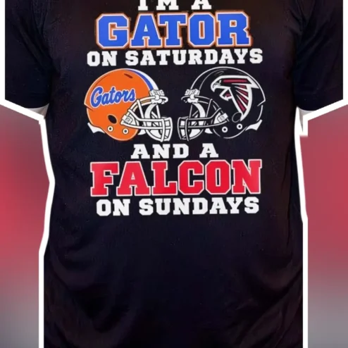 I'M A GATOR ON SATURDAYS AND A FALCON ON SUNDAYS Tee Florida Gators Atlanta Falcons Football Fan Gift