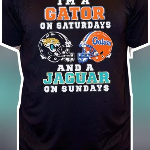 I'm A Gator On Saturdays And A Jaguar On Sundays Tee College Football NFL Fan Gift