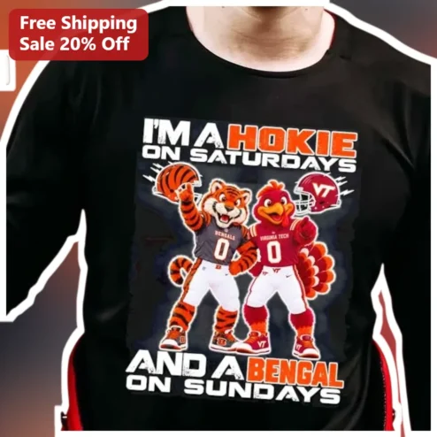 I'm A Hokie On Saturdays And A Bengal On Sundays Long Sleeve Shirt