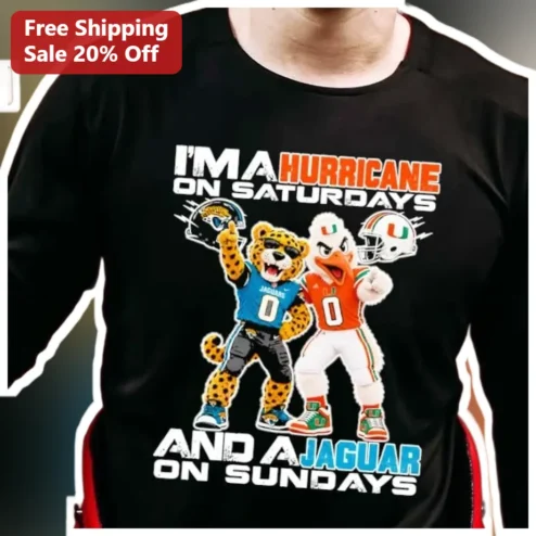 I'm a Hurricane on Saturdays and a Jaguar on Sundays Long Sleeve Shirt Dual Fan Weekend Mood Gift