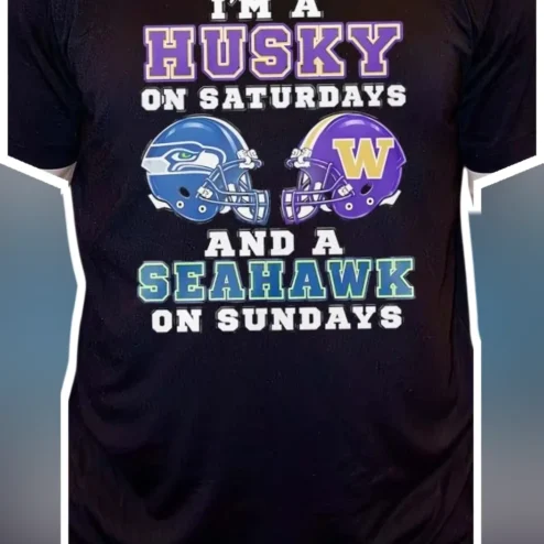 I'm a Husky on Saturdays and a Seahawk on Sundays Tee UW Seahawks Dual Fandom Football Gift