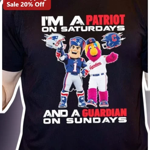 I'M A PATRIOT ON SATURDAYS AND A GUARDIAN ON SUNDAYS Tee Pat Patriot Sluggerrr NFL MLB Fan Gift