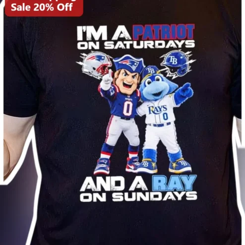 I'm A Patriot On Saturdays And A Ray On Sundays Tee Funny Sports Fan Gift