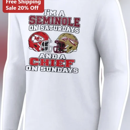I'm A Seminole On Saturdays And A Chief On Sundays Long Sleeve Shirt FSU Chiefs Football Fan Gift