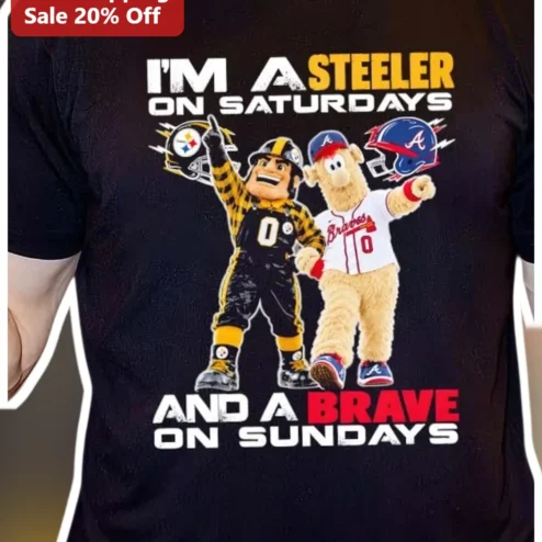I'm A Steeler On Saturdays And A Brave On Sundays Tee Steelers Atlanta Braves Dual Fan NFL MLB Sports Mashup Gift