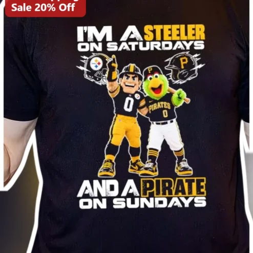 I'M A STEELER ON SATURDAYS AND A PIRATE ON SUNDAYS Graphic Tee Sports Fan Gift