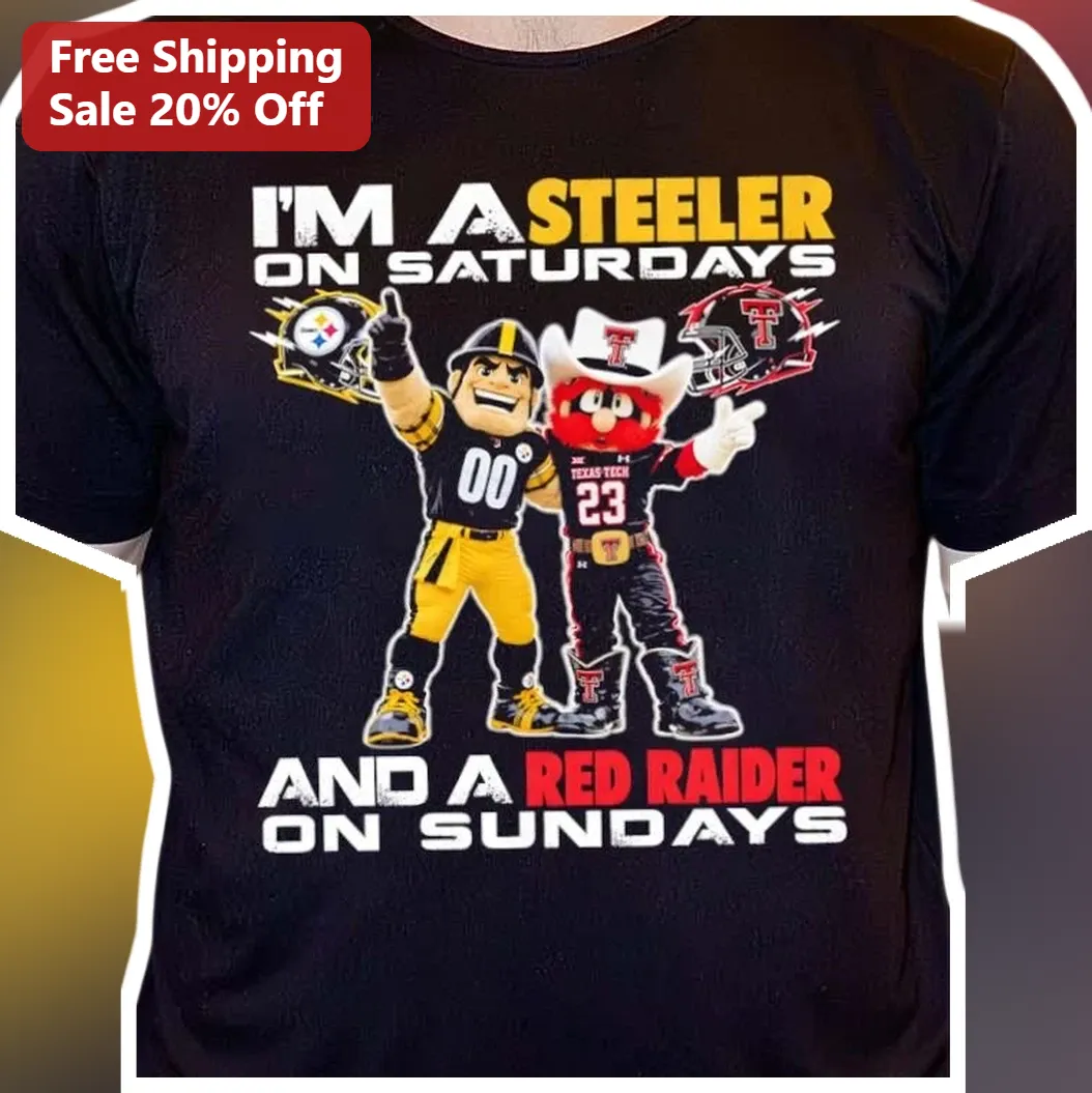 I'm A Steeler On Saturdays And A Red Raider On Sundays Tee Steelers Texas Tech NFL NCAA Crossover Game Day Shirt
