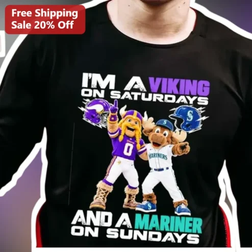 I'M A VIKING ON SATURDAYS AND A MARINER ON SUNDAYS Tee
