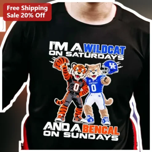 I'M A WILDCAT ON SATURDAYS AND A BENGAL ON SUNDAYS Long Sleeve Shirt