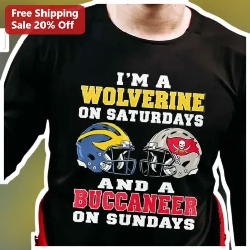 I'm A Wolverine On Saturdays And A Buccaneer On Sundays Long Sleeve Tee