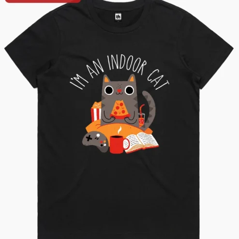 I'm An Indoor Cat Tee Funny Introvert Gamer Gift for Men Women