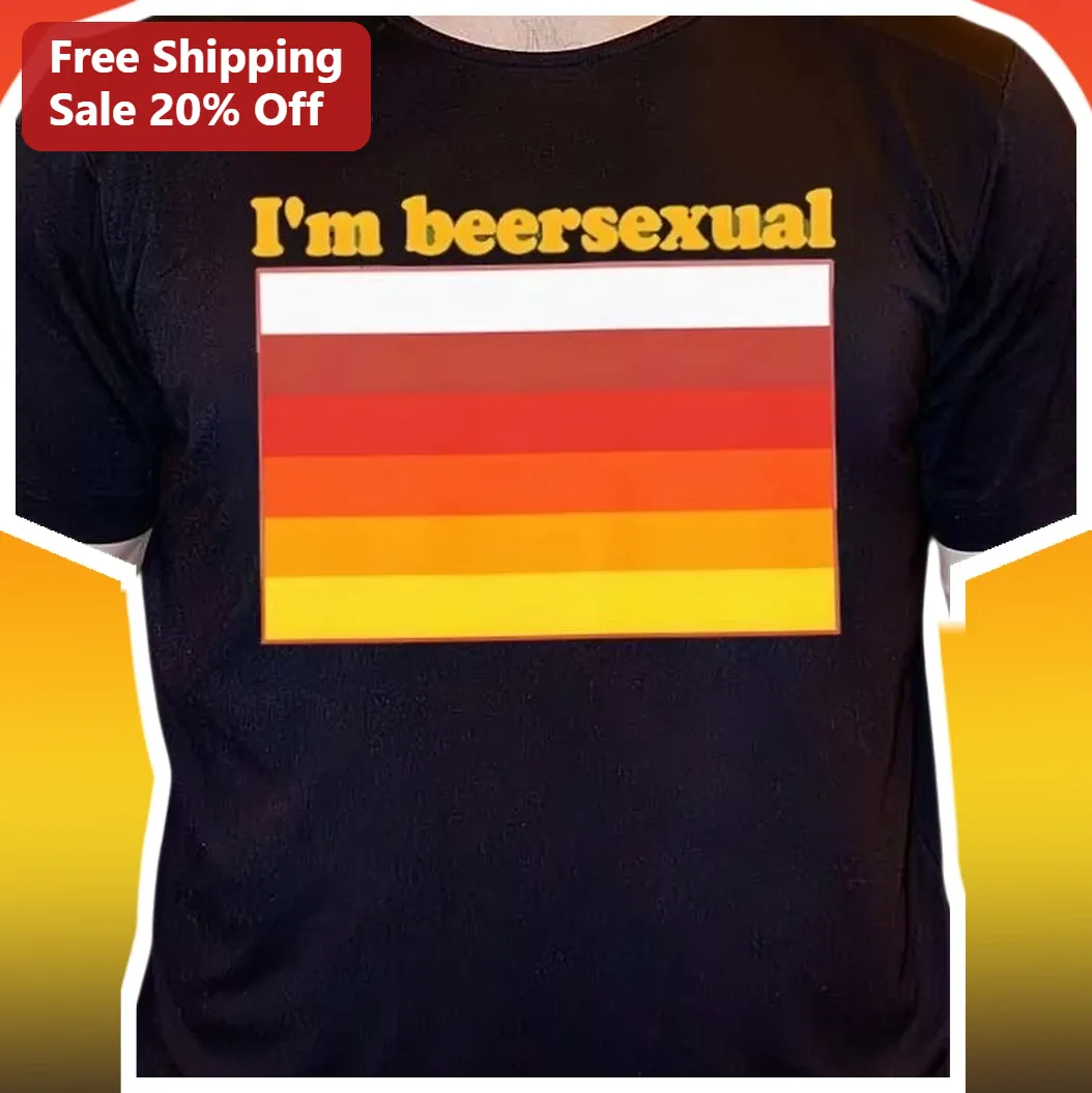 I'm Beersexual Pride Flag Graphic Tee Funny Beer Lover Gift Unisex T-Shirt