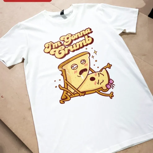 I'm Gonna Crumb Funny Pun Humor Graphic Tee Cute Cartoon Toast Shirt Gift