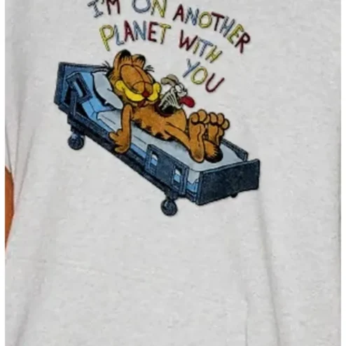 I'm On Another Planet With You Garfield Cat Tee Retro Cartoon Gift