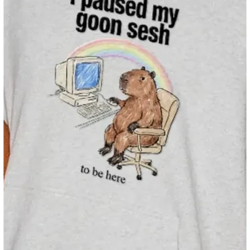 I Paused My Goon Sesh To Be Here Capybara Meme Graphic Tee