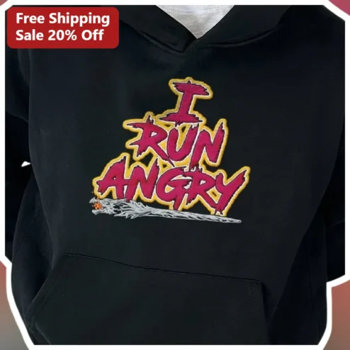 I Run Angry Hoodie Funny Marathon Runner Gift for Men Women Streetwear Sweatshirt