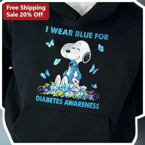 I Wear Blue For Diabetes Awareness Snoopy Hoodie Gift