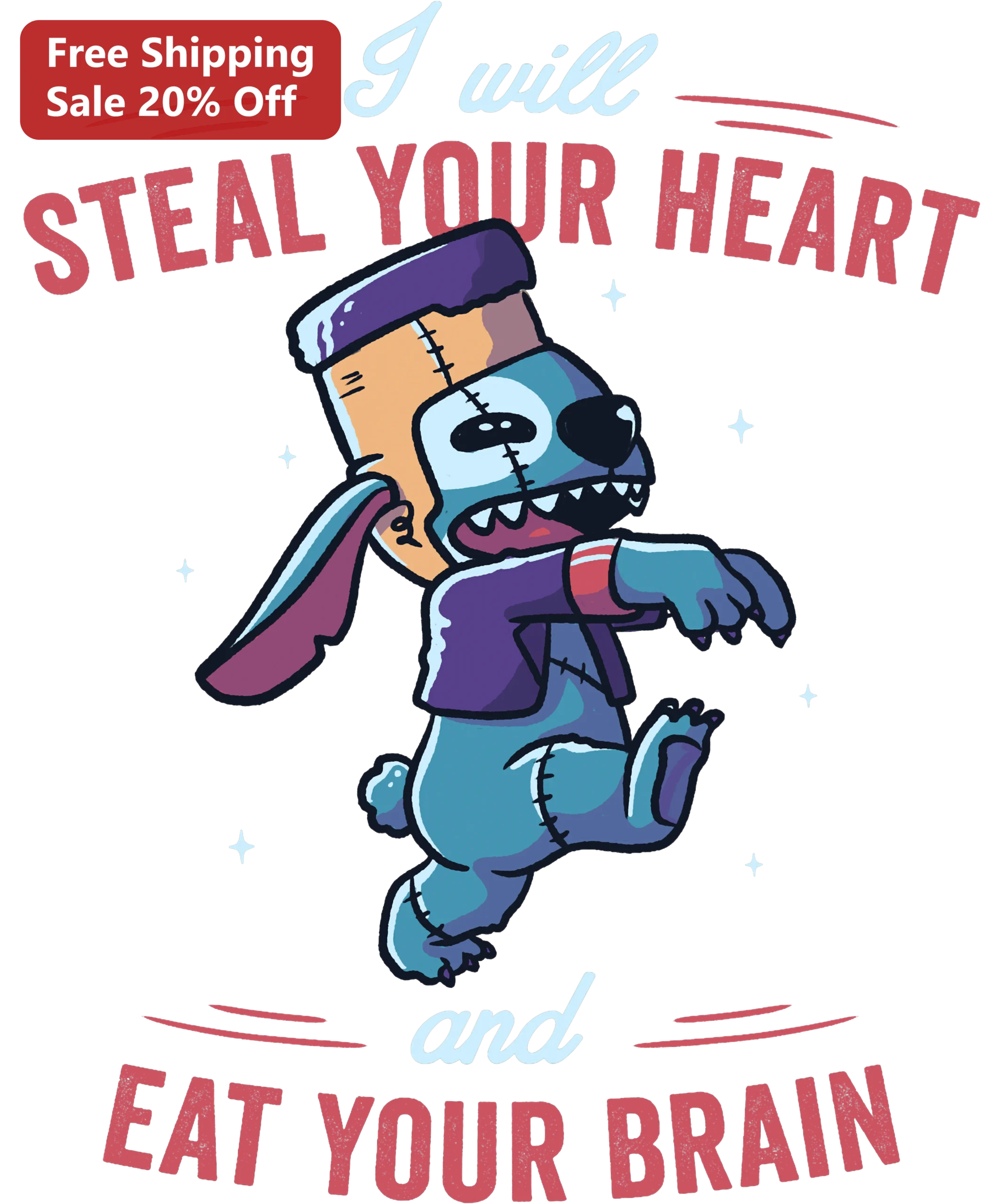 I Will Steal Your Heart And Eat Your Brain Zombie Dog Graphic Tee Funny Halloween Gift