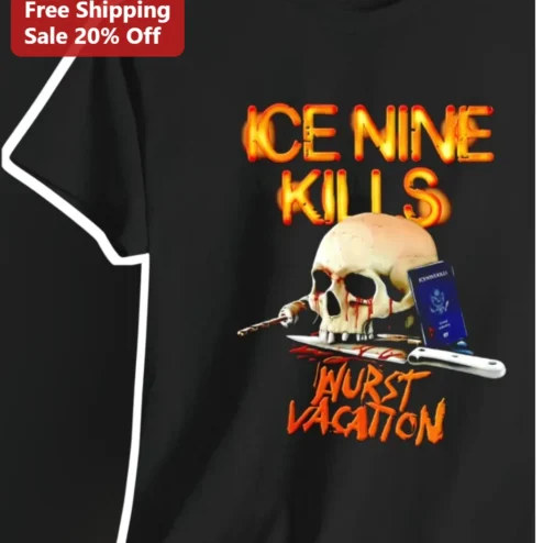 Ice Nine Kills Worst Vacation Graphic Tee Horror Metal Band Merch Shirt