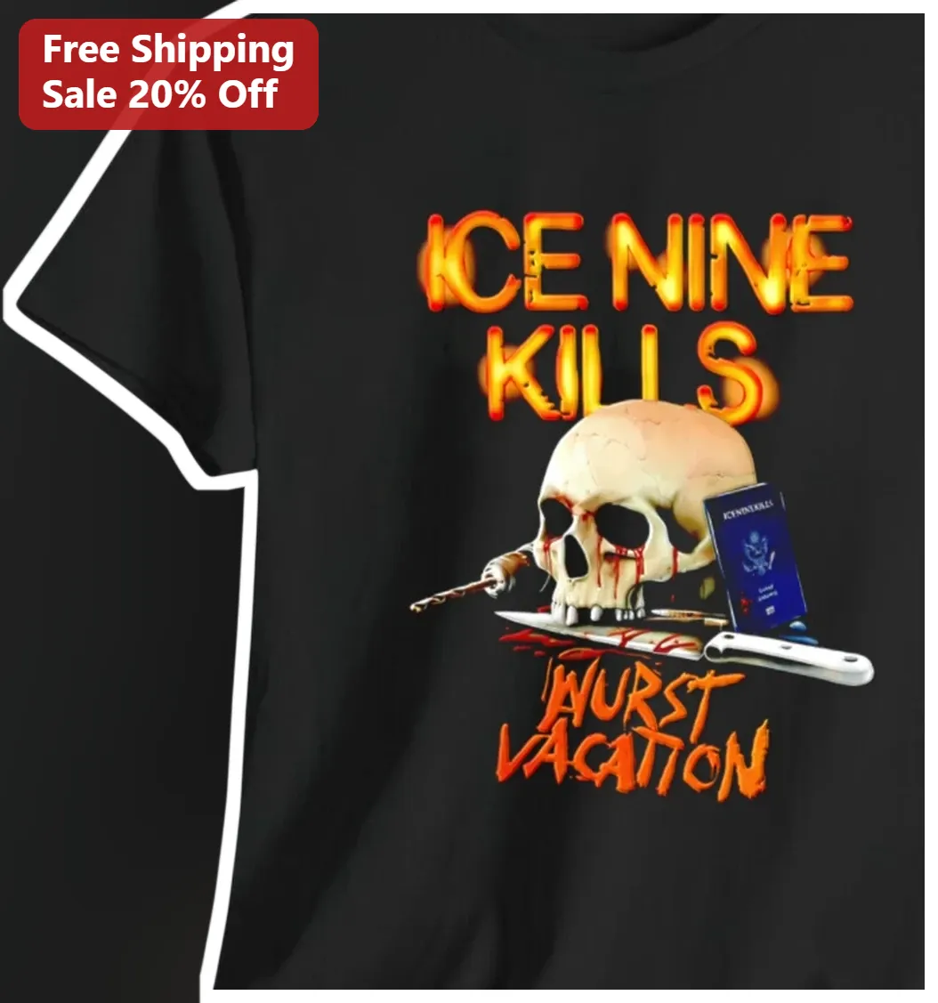 Ice Nine Kills Worst Vacation Graphic Tee Horror Metal Band Merch Shirt