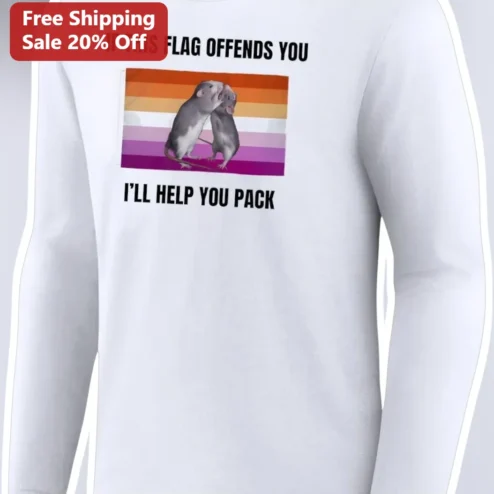 If This Flag Offends You I'll Help You Pack Long Sleeve Tee Pride Humor Gift