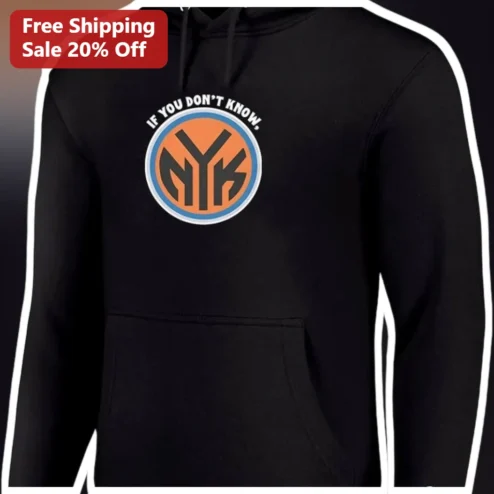 IF YOU DON'T KNOW. New York Knicks Retro Logo Hoodie Black Pullover