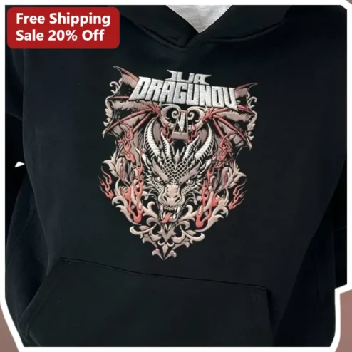 Ilja Dragunov Unbesiegbar Tribal Dragon Hoodie Black Gothic Streetwear Apparel