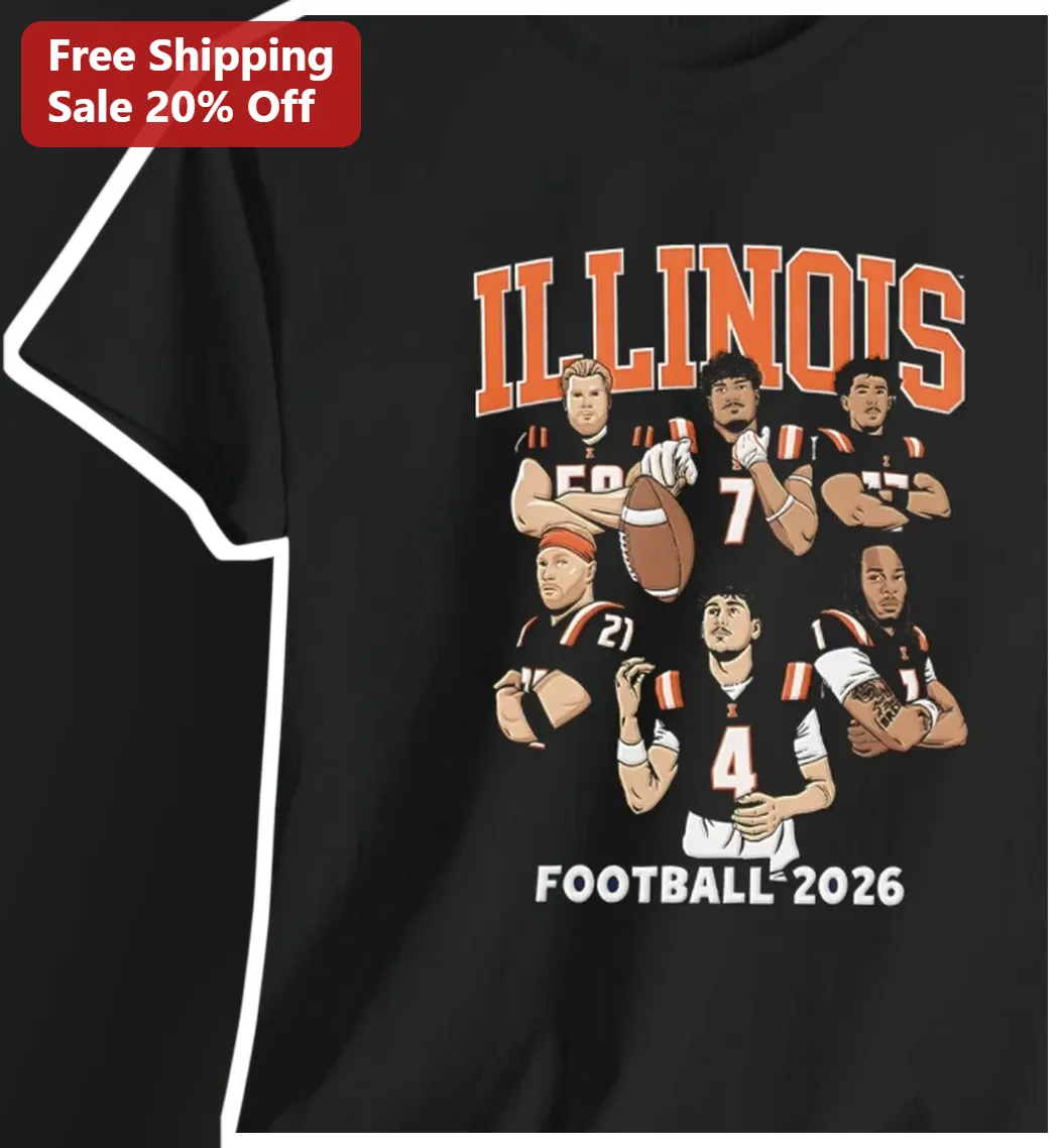 Illinois Football 2026 Tee Fighting Illini Fan Gear College Sports Shirt