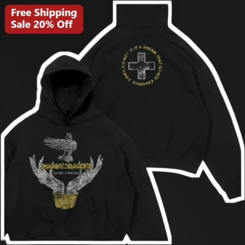 Imagine Dragons Smoke Mirrors Hoodie It's A Dream That Comes Crashing Down On Me Band Merch
