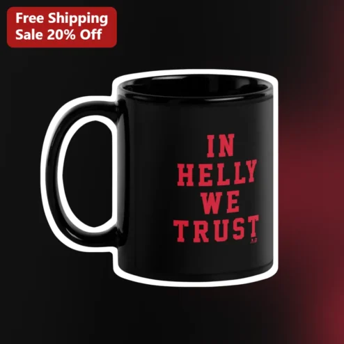 In Helly We Trust Mug Connor Hellebuyck Team USA Hockey Gift Black Ceramic Coffee Cup