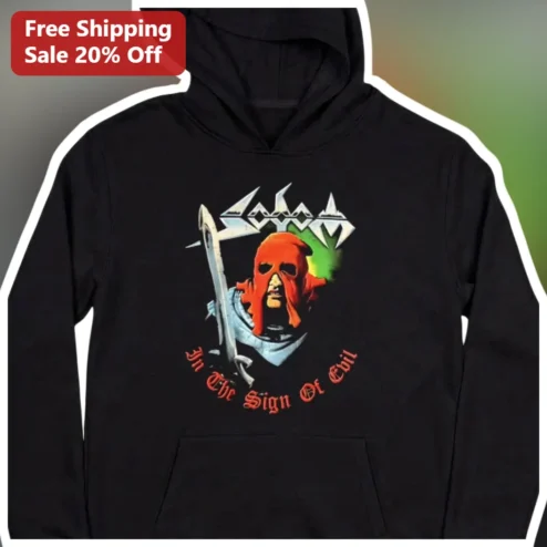 In The Sign Of Evil Hoodie Judas Priest Painkiller Album Cover Heavy Metal Gothic Skeleton Graphic Pullover for Men Women