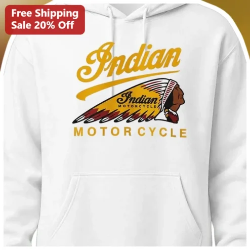 Indian Motorcycle Vintage Logo Hoodie Retro Americana Biker Gift Apparel