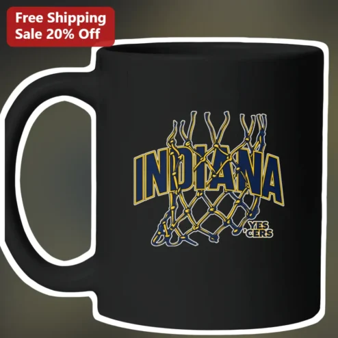 Indiana Hoosiers Mug Basketball Net Design Ceramic Coffee Cup Gift for IU Alumni Students Fans