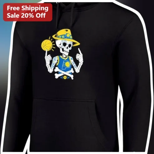 Indiana Pacers Day of the Dead Skeleton Hoodie