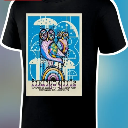 Indigo Girls Tee Psychedelic Owl Folk Rock Band Merch Vintage Concert Graphic Shirt