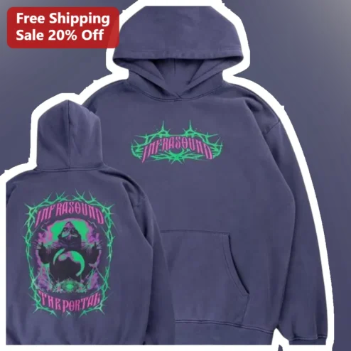 Infrasound The Portal Hoodie EDM Festival Merch Rave Wear Cyberpunk Neon Graphic Apparel