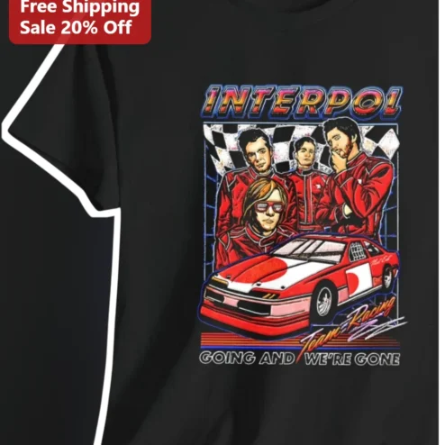 Interpol Going and We're Gone Band Graphic Tee Retro Racing JDM Car Indie Rock Merch Gift