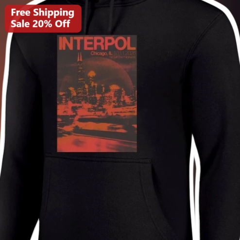 Interpol Hoodie Vintage Band Merch Graphic Pullover Unisex Apparel