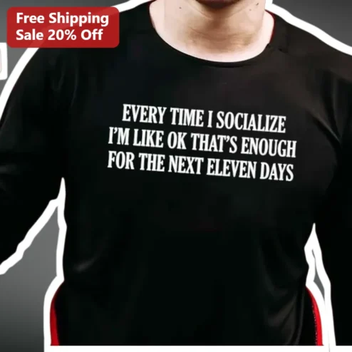 Introvert Social Battery Long Sleeve Shirt Funny Anti-Social Humor Gift for Men Women
