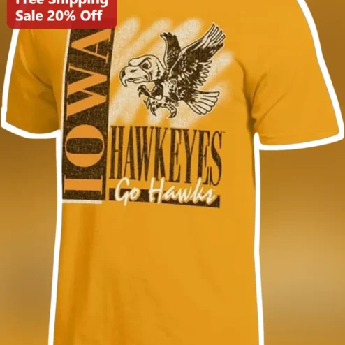 Iowa Hawkeyes Go Hawks Vintage Collegiate Tee University of Iowa Fan Gear