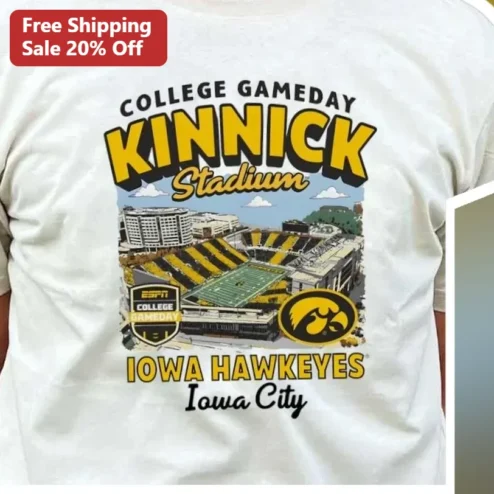 Iowa Hawkeyes Kinnick Stadium College GameDay Graphic Tee