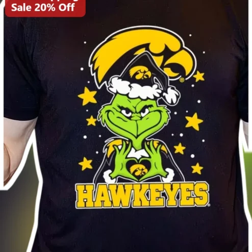 Iowa Hawkeyes The Grinch Christmas Graphic Tee