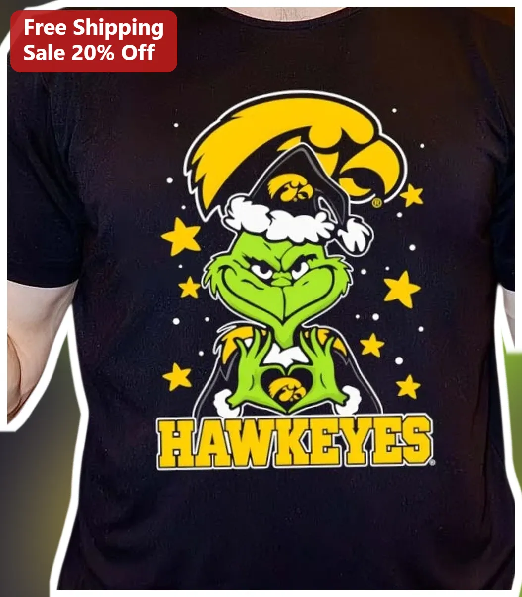 Iowa Hawkeyes The Grinch Christmas Graphic Tee