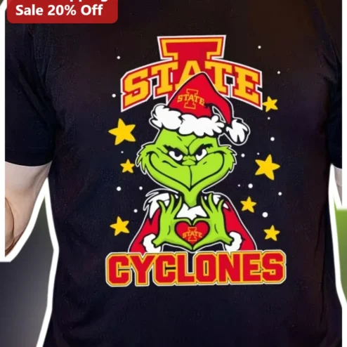 Iowa State Cyclones The Grinch Christmas Tee Holiday Fan Gear Gift