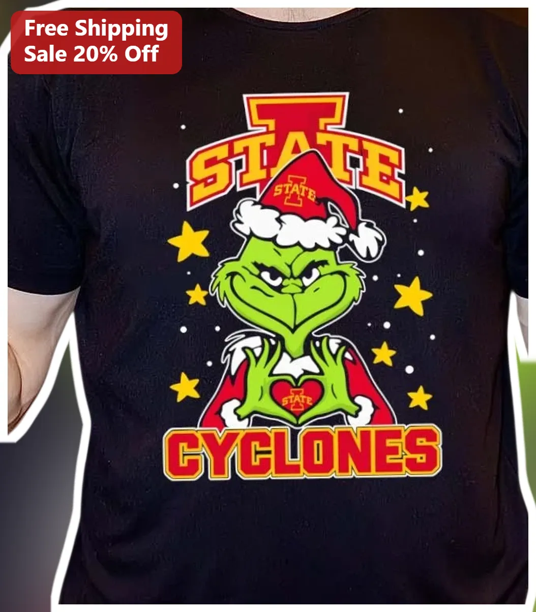 Iowa State Cyclones The Grinch Christmas Tee Holiday Fan Gear Gift